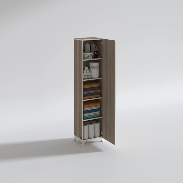 Kenzlife mutfak dolabı zehra 168*030*032 crd kilitli ayaklı banyo evrak ofis kitaplık ayakkabılık kiler - 3