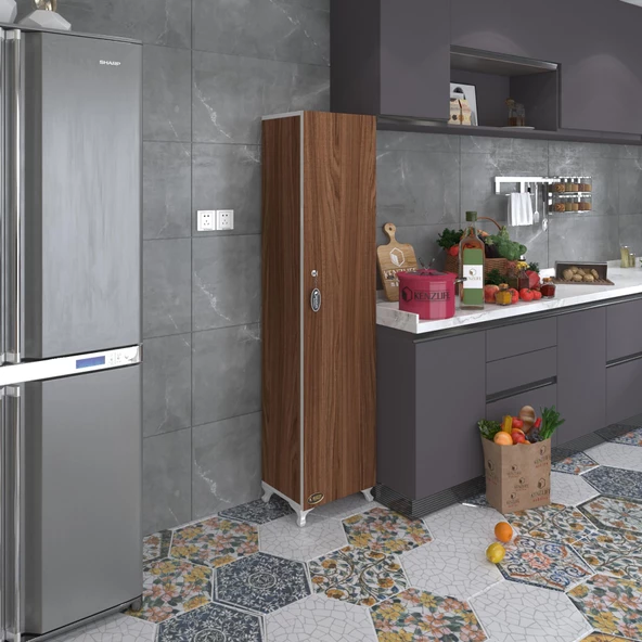 Kenzlife mutfak dolabı zehra 168*030*032 cvz kilitli ayaklı banyo evrak ofis kitaplık ayakkabılık kiler - Resim 4