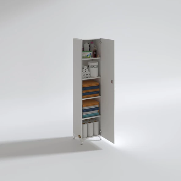 Kenzlife mutfak dolabı zehra 168*030*032 byz kilitli ayaklı banyo evrak ofis kitaplık ayakkabılık kiler - Resim 2