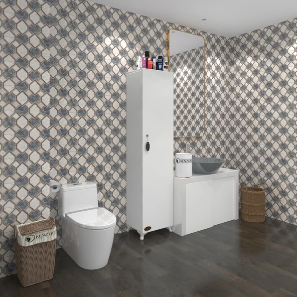 Kenzlife mutfak dolabı zehra 168*030*032 byz kilitli ayaklı banyo evrak ofis kitaplık ayakkabılık kiler - Resim 5