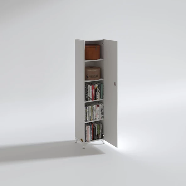 Kenzlife mutfak dolabı zehra 168*030*032 byz kilitli ayaklı banyo evrak ofis kitaplık ayakkabılık kiler - Resim 3