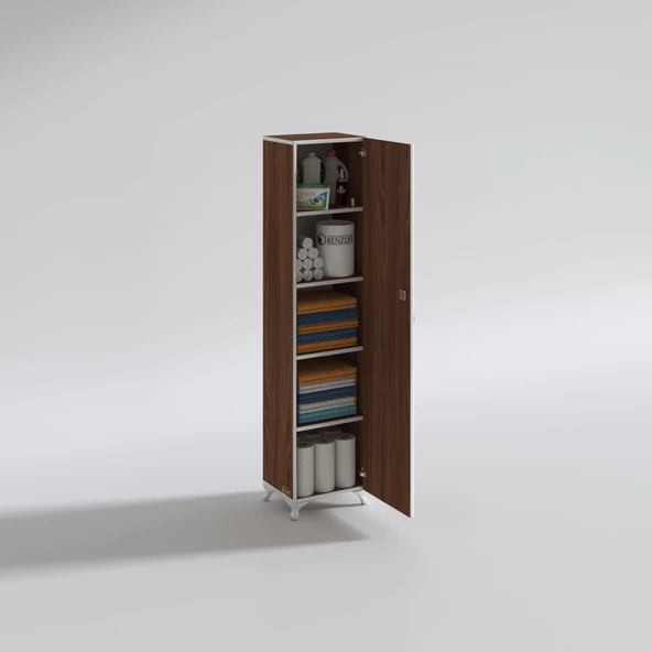 Kenzlife mutfak dolabı zehra 168*030*032 cvz kilitli ayaklı banyo evrak ofis kitaplık ayakkabılık kiler - Resim 3