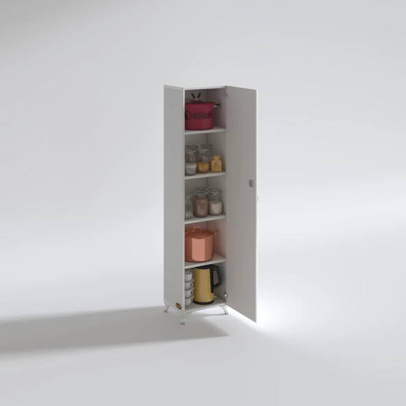 Kenzlife mutfak dolabı zehra 168*030*032 byz kilitli ayaklı banyo evrak ofis kitaplık ayakkabılık kiler