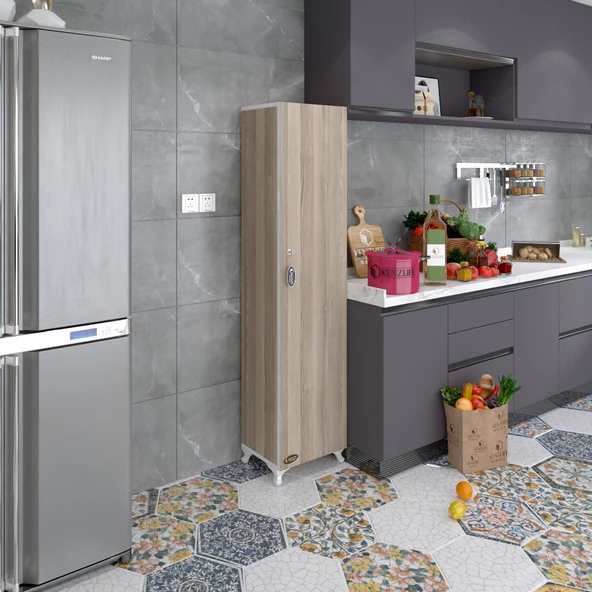 Kenzlife mutfak dolabı zehra 168*030*032 crd kilitli ayaklı banyo evrak ofis kitaplık ayakkabılık kiler - 4