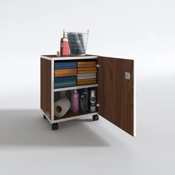 Kenzlife mutfak dolabı zehra 068*030*032 cvz kilitli tekerlekli banyo evrak ofis kitaplık ayakkabılık kiler - Resim 3