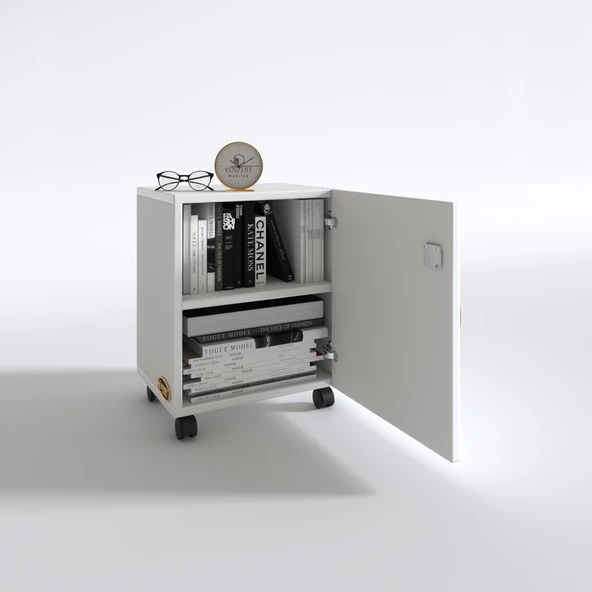 Kenzlife mutfak dolabı zehra 068*030*032 byz kilitli tekerlekli banyo evrak ofis kitaplık ayakkabılık kiler - Resim 2