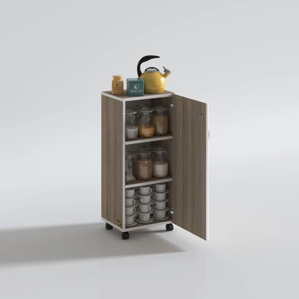 Kenzlife mutfak dolabı zehra 088*050*032 crd kilitli tekerlekli banyo evrak ofis kitaplık ayakkabılık kiler