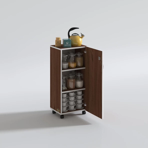 Kenzlife mutfak dolabı zehra 108*030*032 cvz kilitli tekerlekli banyo evrak ofis kitaplık ayakkabılık kiler
