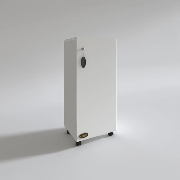 Kenzlife mutfak dolabı zehra 108X030X032 byz kilitli tekerlekli banyo evrak ofis kitaplık ayakkabılık kiler - Resim 4