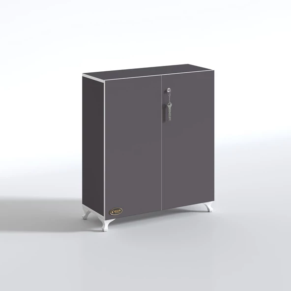 Kenzlife 2 kapılı dolap çilem 088*070*032 gri kilitli ayaklı banyo mutfak ofis kitaplık ayakkabılık kiler - Resim 7