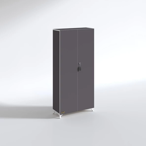 Kenzlife 2 kapılı dolap çilem 188*090*032 gri kilitli ayaklı banyo mutfak ofis kitaplık ayakkabılık kiler - Resim 6