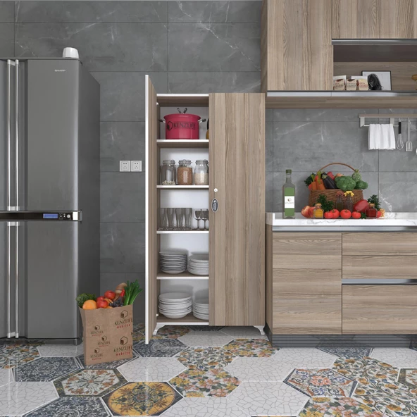 Kenzlife 2 kapılı dolap çilem 188*090*032 crd kilitli ayaklı banyo mutfak ofis kitaplık ayakkabılık kiler