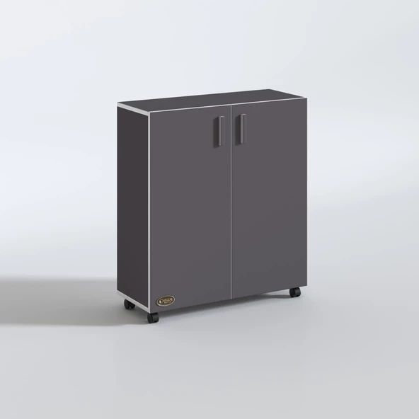 Kenzlife 2 kapılı dolap rabia 088*070*032 gri kapaklı tekerlekli banyo mutfak ofis kitaplık ayakkabılık kiler - Resim 5