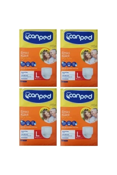 CANPED Emici Külot Hasta Bezi Büyük Boy (L) 30Lu 4 Paket 120 Adet
