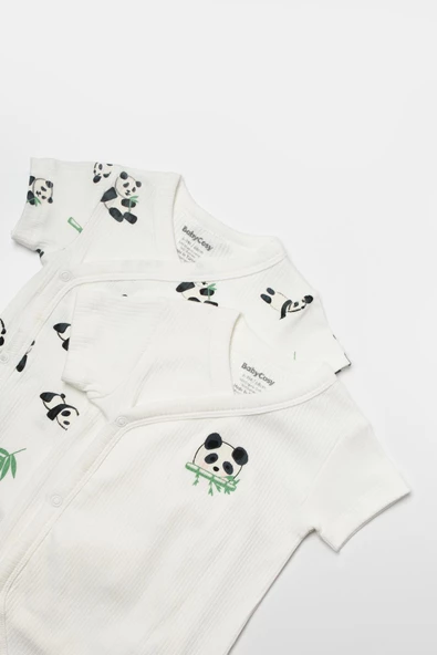 Bebek 2 Parça Kruvaze Body, %50 Bambu - %50 Organik Pamuk, Bebek ve Yenidoğan Serisi - CSYB9057 - 7