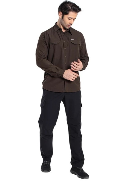 Crozwise Outdoor - Erkek Kahve Spor Gömlek - 7132-04 - 2