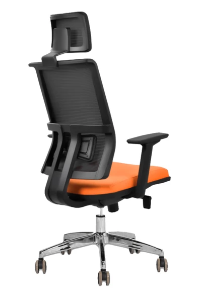 Hunt Mobilya Garah Turuncu Deri Ofis Makam Koltuğu - 4