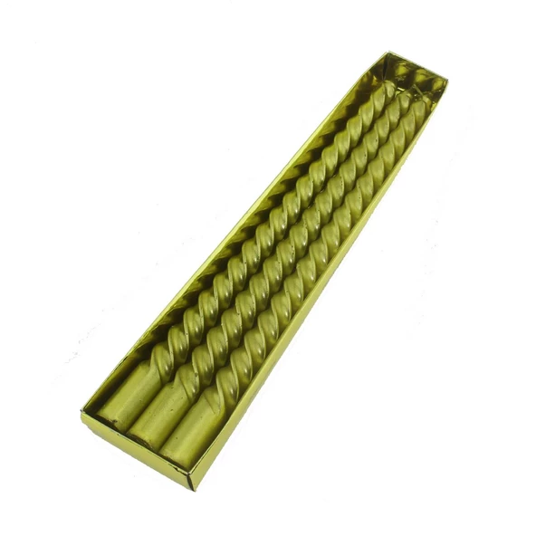 3 Adet 25cm Şamdan Mum Varaklı Spiral - Resim 5