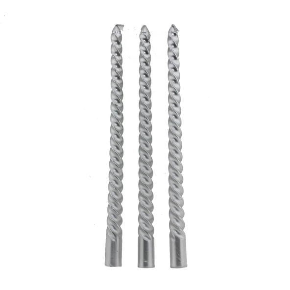 3 Adet 25cm Şamdan Mum Varaklı Spiral - Resim 2