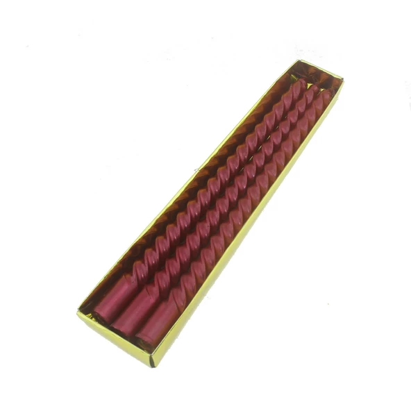 3 Adet 25cm Şamdan Mum Varaklı Spiral - Resim 4