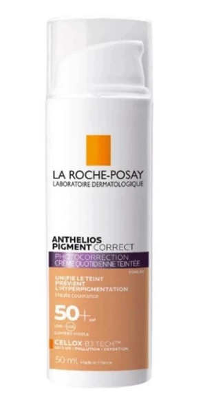 La Roche Posay Anthelios UV Daily Pigmentcorrect Medium SPF 50+ 50 ml Leke Karşıtı ve Cilt Tonu Eşitleyici Güneş Koruyucu Yüz Kremi