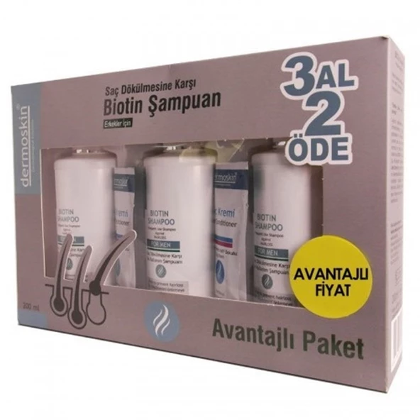Dermoskin Biotin Şampuan 3 Al 2 Öde Avantaj Paketi Erkek - 2