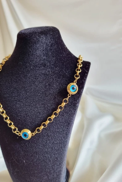 Nazar Boncuklu Çelik Kolye - 3