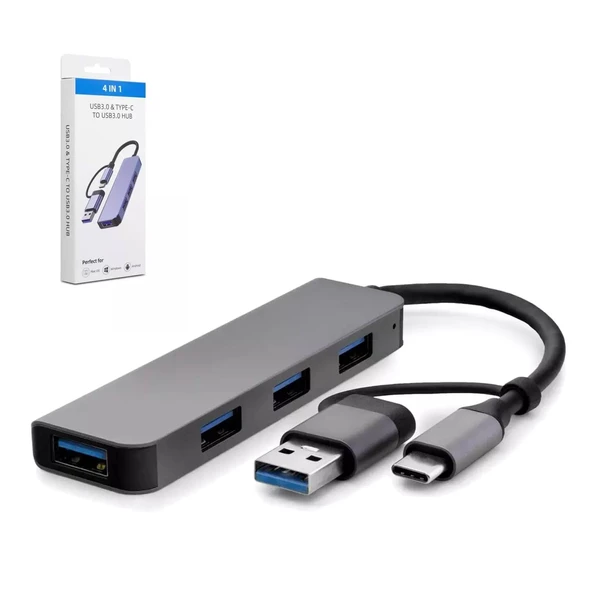 Çevirici Adaptör 4 In 1 Usb 3.0 Type-C To Usb 3.0 Hadron Hdx-7825