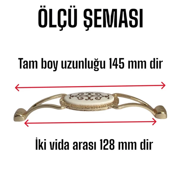15 Adet Seç kulp Altın Gold 128 mm Kulp Mobilya Mutfak Dolabı Çekmece Dolap Kapak Kulpu Kulbu Metal Kulpları - 3