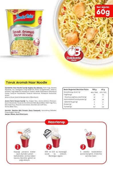 İndomie Indomie 24'lü Tavuk Aromalı Hazır Noodle Bardak - 2