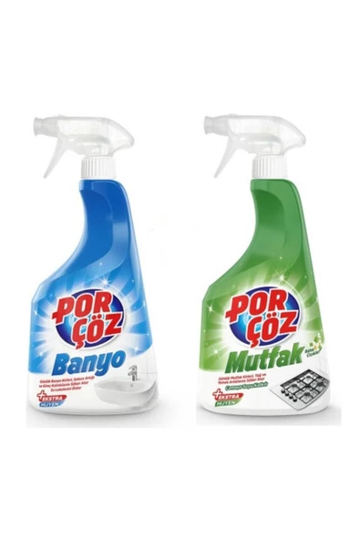 Porçöz Mutfak & Banyo Temizlik Spreyi 750 Ml. 2'li Set ürün görseli