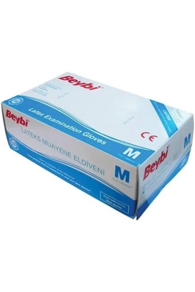 Beybi Lateks Pudralı (M) Medium Beden Muayene Eldiven 100lü Paket - 2