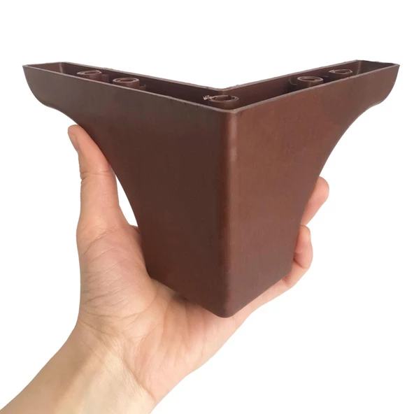 Açelya 6'Lı Set 10 cm Ceviz Mobilya Ünite Çekyat Koltuk Kanepe Ayağı 9.5 x 14.5 cm Ayarlı M8 Destek Baza Ayak - 3