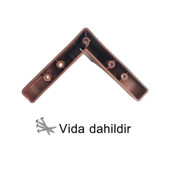 Açelya 6'Lı Set 10 cm Ceviz Mobilya Ünite Çekyat Koltuk Kanepe Ayağı 9.5 x 14.5 cm Ayarlı M8 Destek Baza Ayak - 6