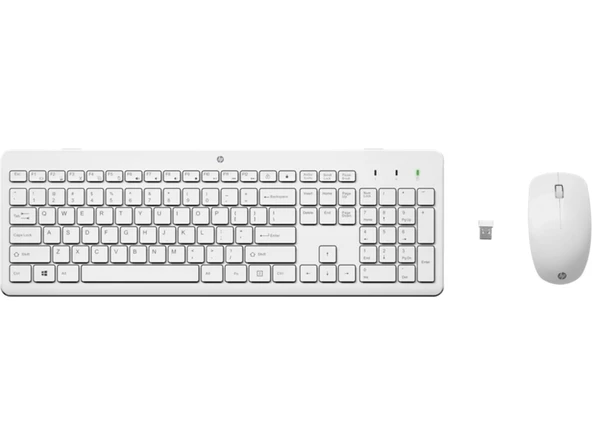 HP 230 3L1F0AA Kablosuz Klavye & Mouse Kombo Beyaz 1600dpı (2 x AAA (keyboard); 1 x AA (mouse)