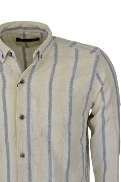 Erkek Pamuklu Yazlık Uzun Kol Gömlek 9629 BGL-ST03735 - Resim 4