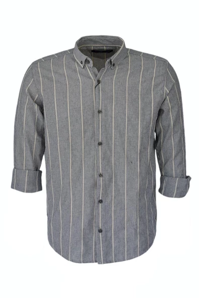 Erkek Pamuklu Yazlık Uzun Kol Gömlek 9628 BGL-ST03738 - Resim 3