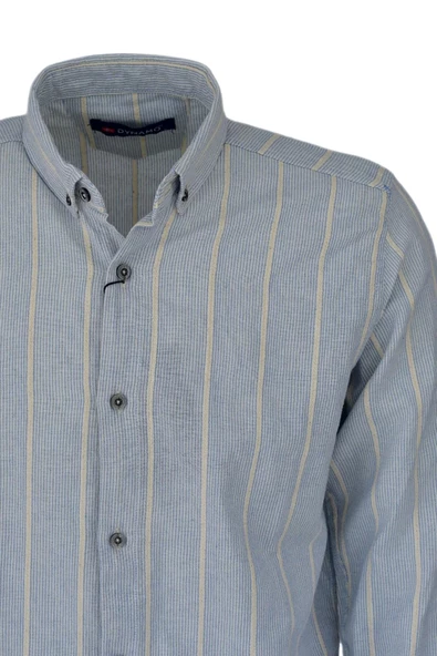 Erkek Pamuklu Yazlık Uzun Kol Gömlek 9628 BGL-ST03738 - Resim 5