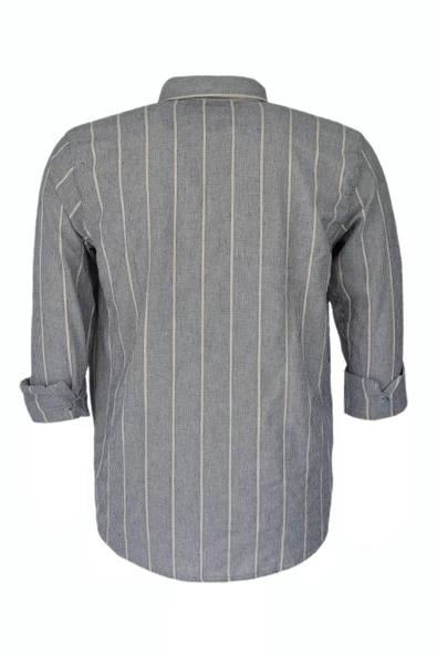 Erkek Pamuklu Yazlık Uzun Kol Gömlek 9628 BGL-ST03738 - Resim 6