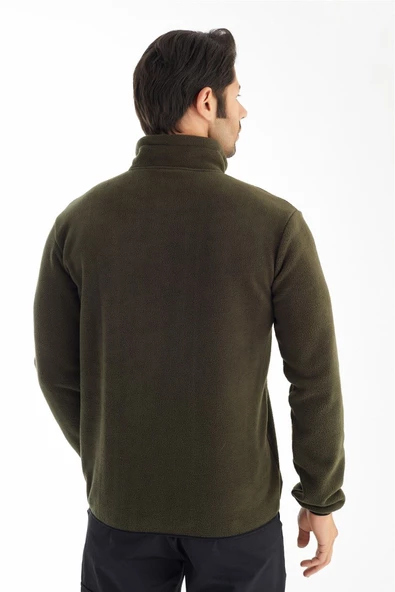 Crozwise Yarım Fermuarlı - Erkek Haki Spor Polar - 6036-04 - 3