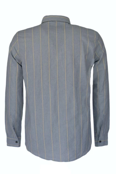 Erkek Pamuklu Yazlık Uzun Kol Gömlek 9628 BGL-ST03738 - Resim 7