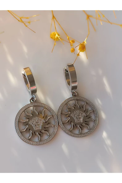 Şık ve farklı tarz Güneş Wersace detay küpe - 2