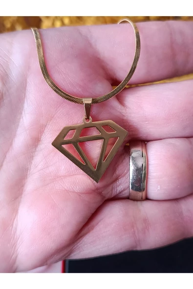 Şık ve Tarz İnce İtalyan Zincir Süperman Çelik Kolye - Resim 3