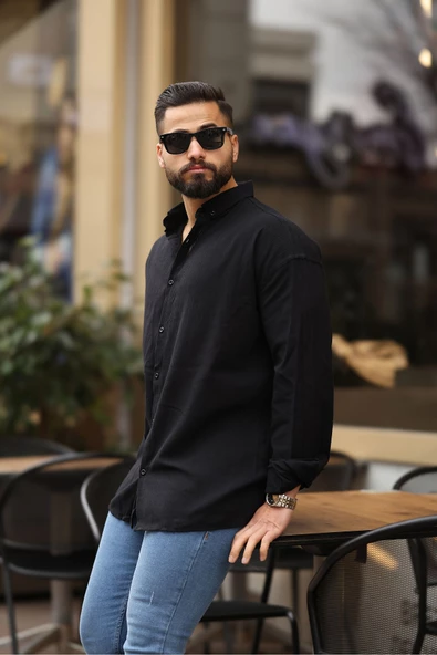 ERKEK OVERSIZE UZUN KOLLU GÖMLEK - 7
