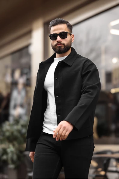 ERKEK CEP DETAYLI DÜĞMELİ KAŞE CEKET - 11