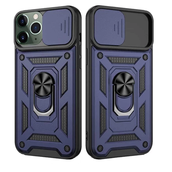 Apple iPhone 11 Pro Uyumlu Kızaklı Kamera Korumalı Tank Kılıf - 2