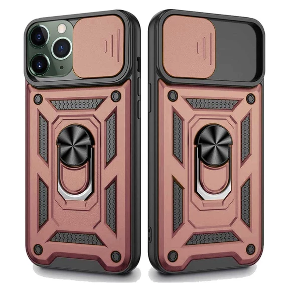 Apple iPhone 11 Pro Uyumlu Kızaklı Kamera Korumalı Tank Kılıf - 4