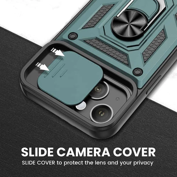 Apple iPhone 11 Pro Uyumlu Kızaklı Kamera Korumalı Tank Kılıf - 7
