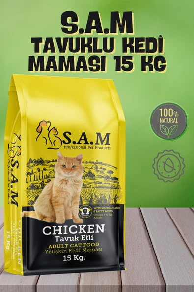 S.A.M. Tavuklu Yetişkin Kedi Maması 15 kg