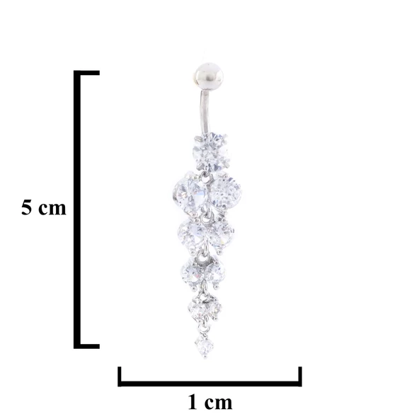 316L Çelik Çoklu Zirkon Taşlı Piercing  PRC-225 - 3